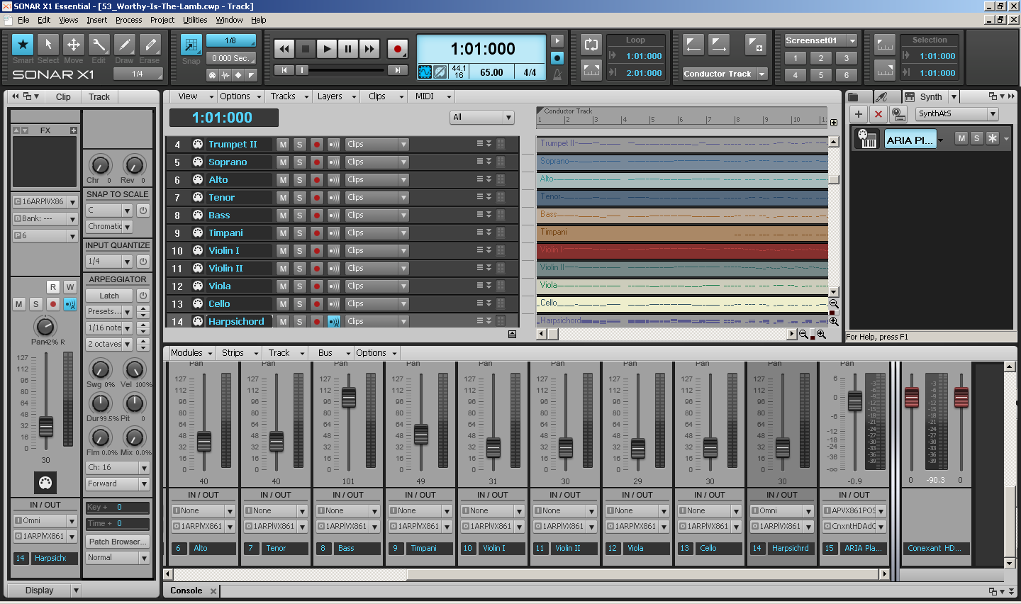 Screenshot of Sonar with 'Worthy is the Lamb' loaded in